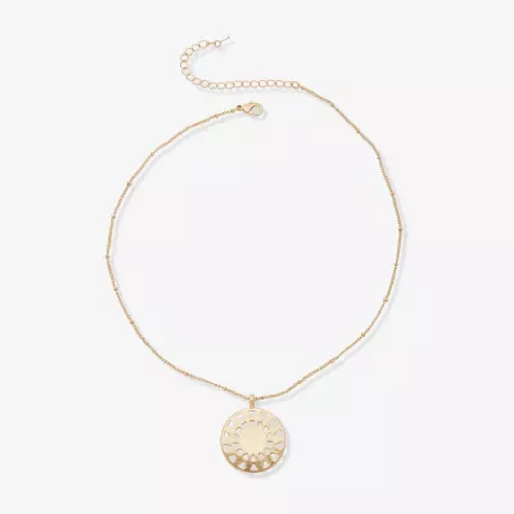 a.n.a Womens Sunburst 17 Inch Pendant Necklace