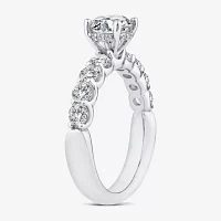 Signature By Modern Bride (G / Si1-Si2) Womens 2 CT. T.W. Lab Grown White Diamond 10K or Yellow Gold Round Side Stone Engagement Ring