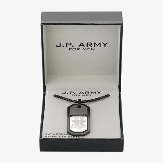 JP Army Men's Jewelry Stainless Steel 24 Inch Link Dog Tag