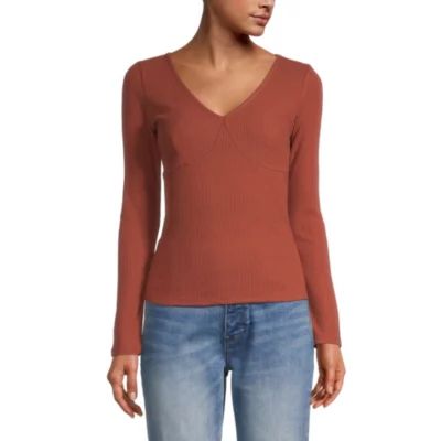 a.n.a Womens V Neck Long Sleeve Blouse