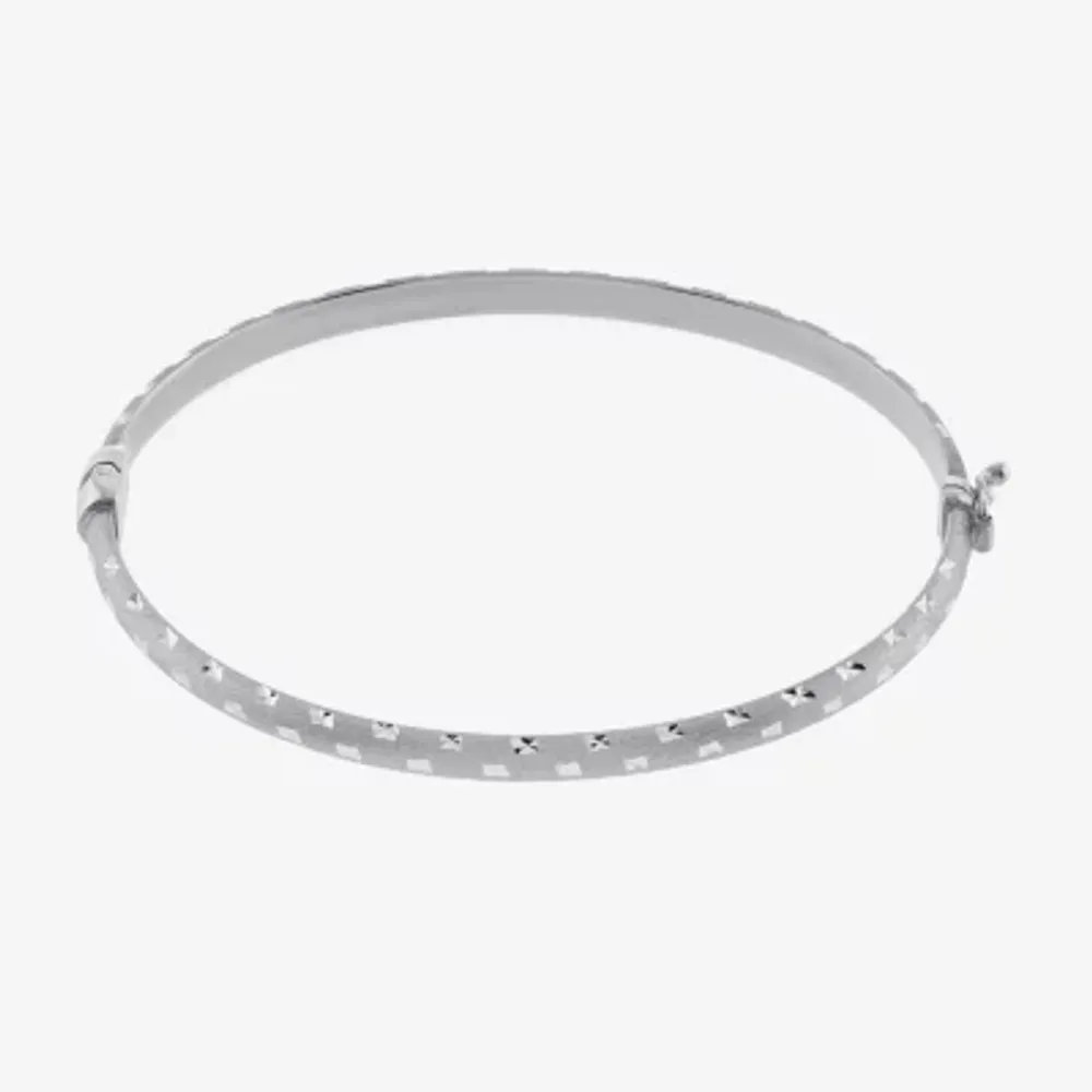 Diamond Cut Womens Sterling Silver Bangle Bracelet