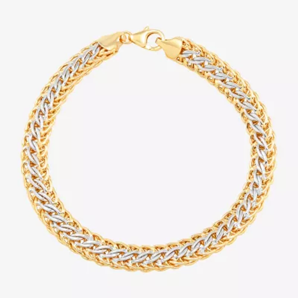 Womens 14K Gold Hollow 7.5 Inch Link Bracelet