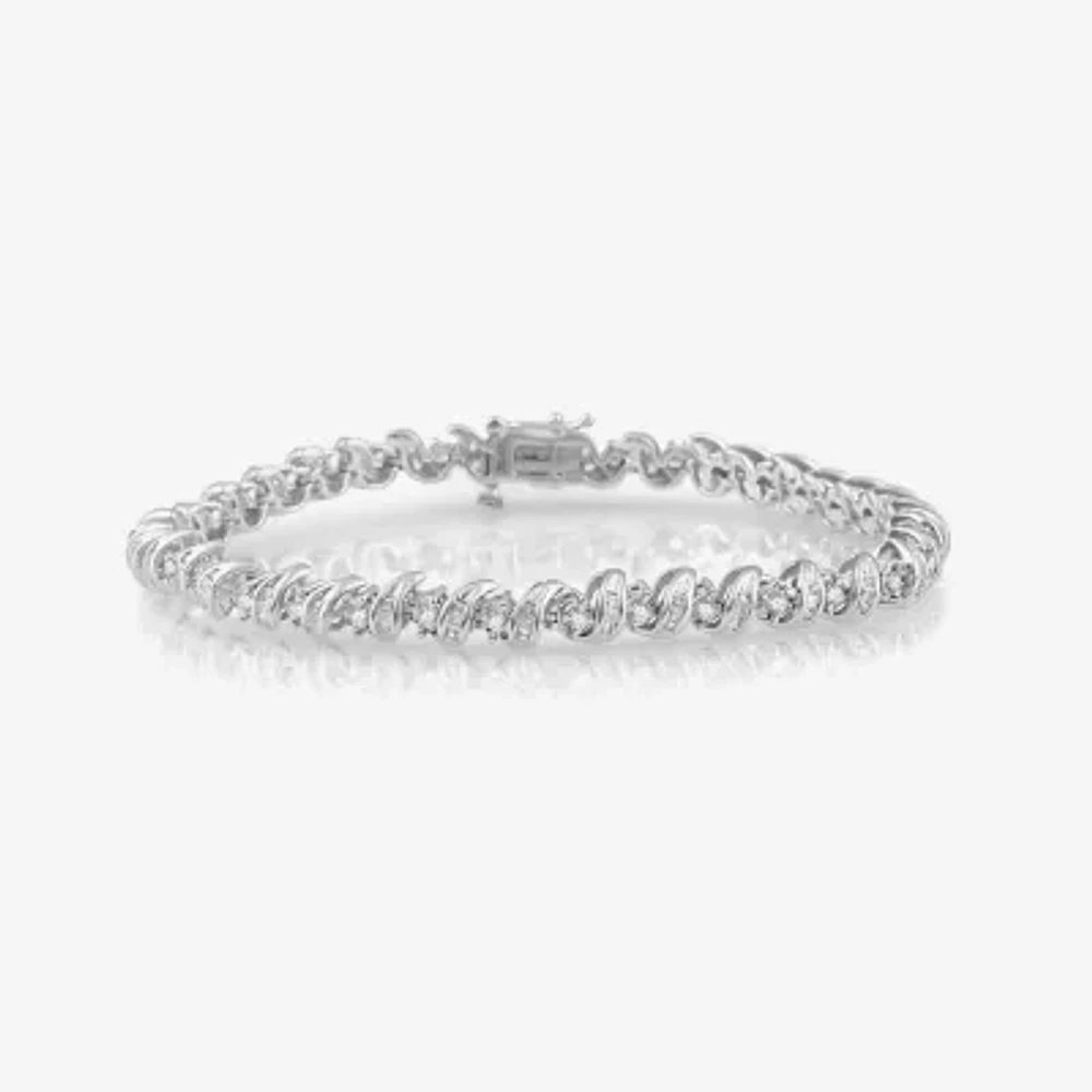Womens 2 CT. T.W. Natural White Diamond 10K Gold 7.5 Inch Tennis Bracelet
