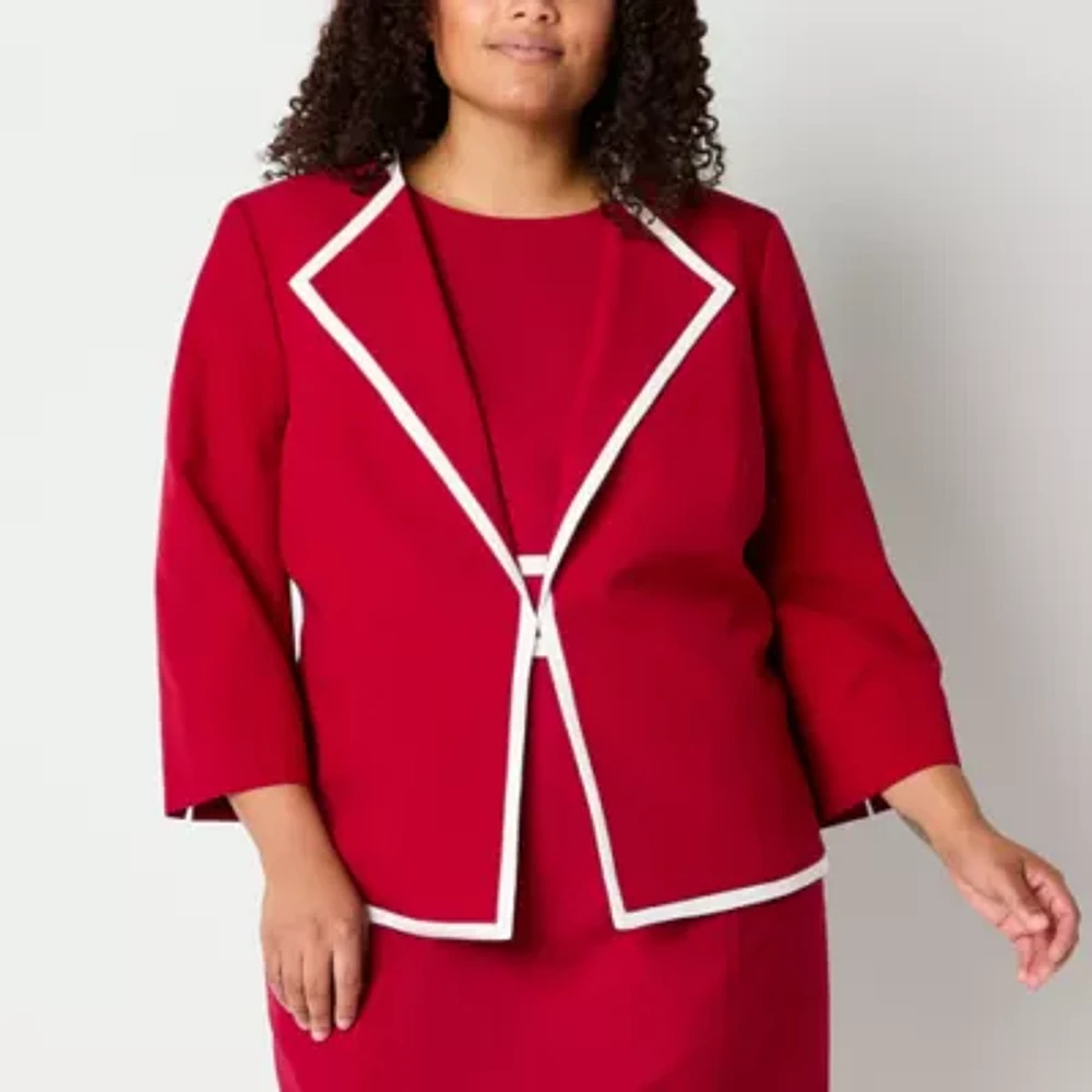 Black Label by Evan-Picone Womens Classic Fit Plus Suit Jacket