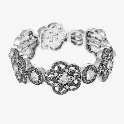 Liz Claiborne Silver Tone Womens Red Glass Stretch Bracelet