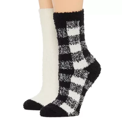 Mixit Cozy Womens 2 Pair Crew Socks