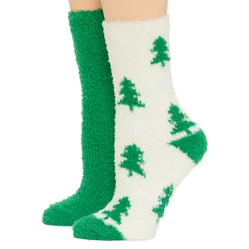 Mixit Cozy Womens 2 Pair Crew Socks