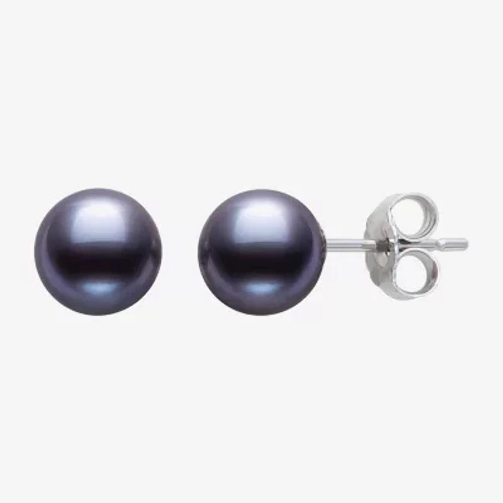 Limited Quantities! Cultured Akoya Pearl Sterling Silver 6mm Stud Earrings