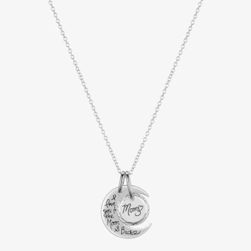 Footnotes Mom Womens Sterling Silver Moon 16 Inch Pendant Necklace