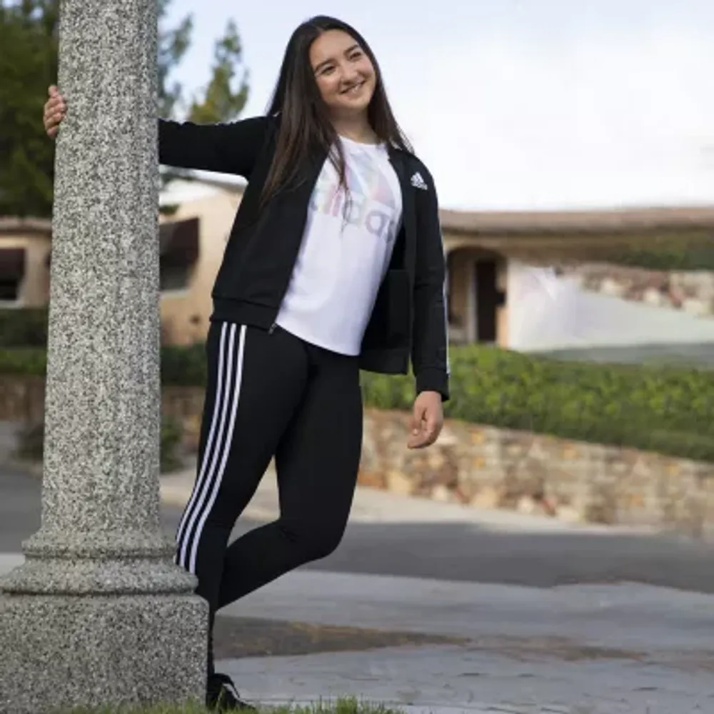 adidas Big Kid Girls Round Neck Short Sleeve Classic Fit Graphic T-Shirt