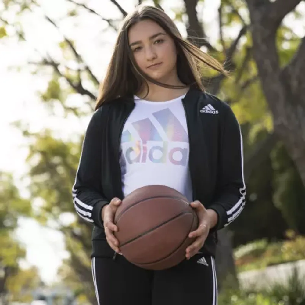 adidas Big Kid Girls Round Neck Short Sleeve Classic Fit Graphic T-Shirt