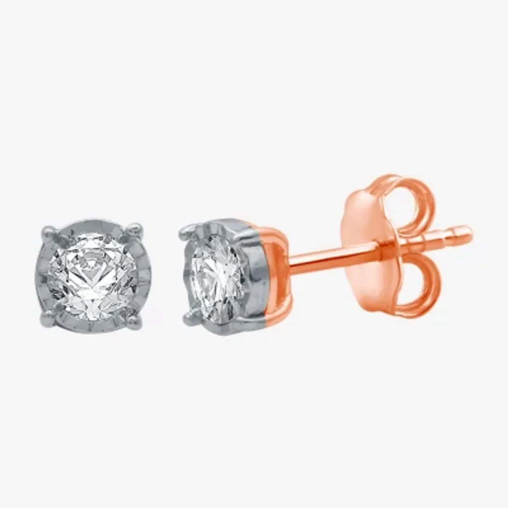 1/3 CT. T.W. Natural White Diamond 10K Gold 4.8mm Stud Earrings