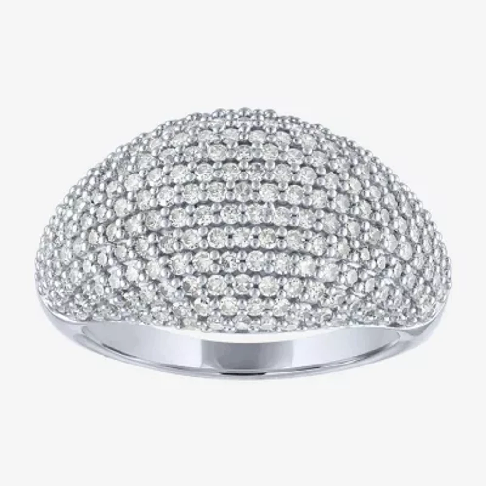 Diamond Addiction (G-H / Si2-I1) Womens 1 1/2 CT. T.W. Lab Grown White 10K Gold Dome Cocktail Ring