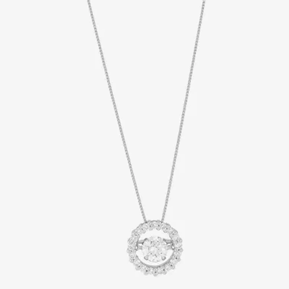 (H-I / Si1-Si2) Womens 3/4 CT. T.W. Lab Grown White Diamond 10K White Gold Circle 18 Inch Pendant Necklace