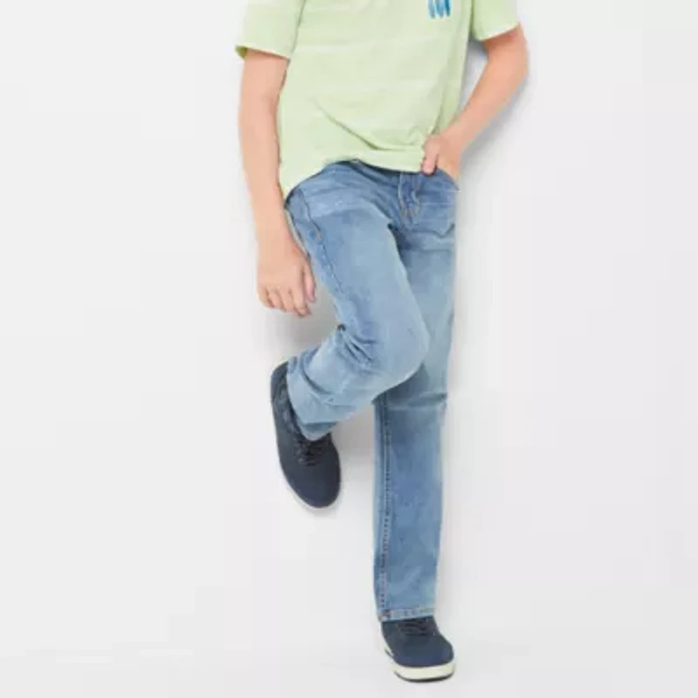 Thereabouts Little & Big Boys Adjustable Waist Stretch Fabric Straight Leg Jean
