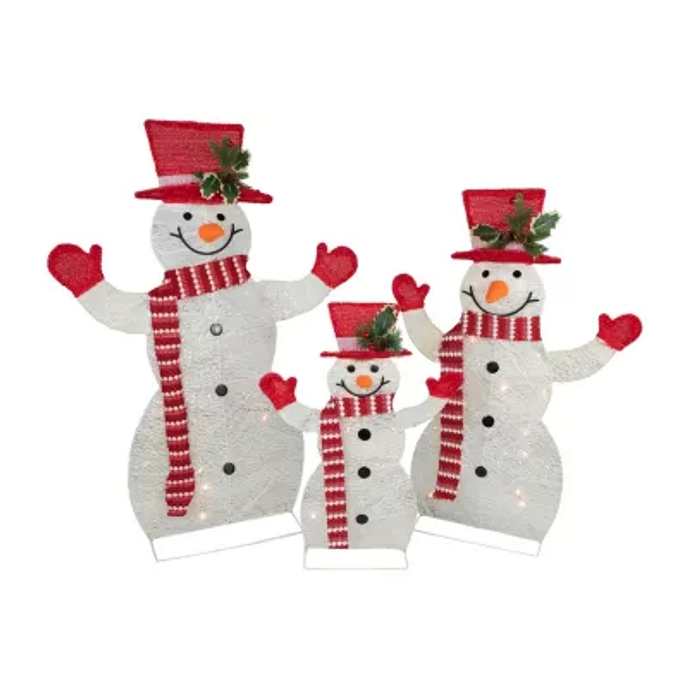 Northlight Led Family Of Snowmen Christmas Yard Art