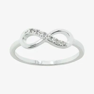 Sparkle Allure Womens 2MM White Cubic Zirconia Pure Silver Over Brass Hypoallergenic Band