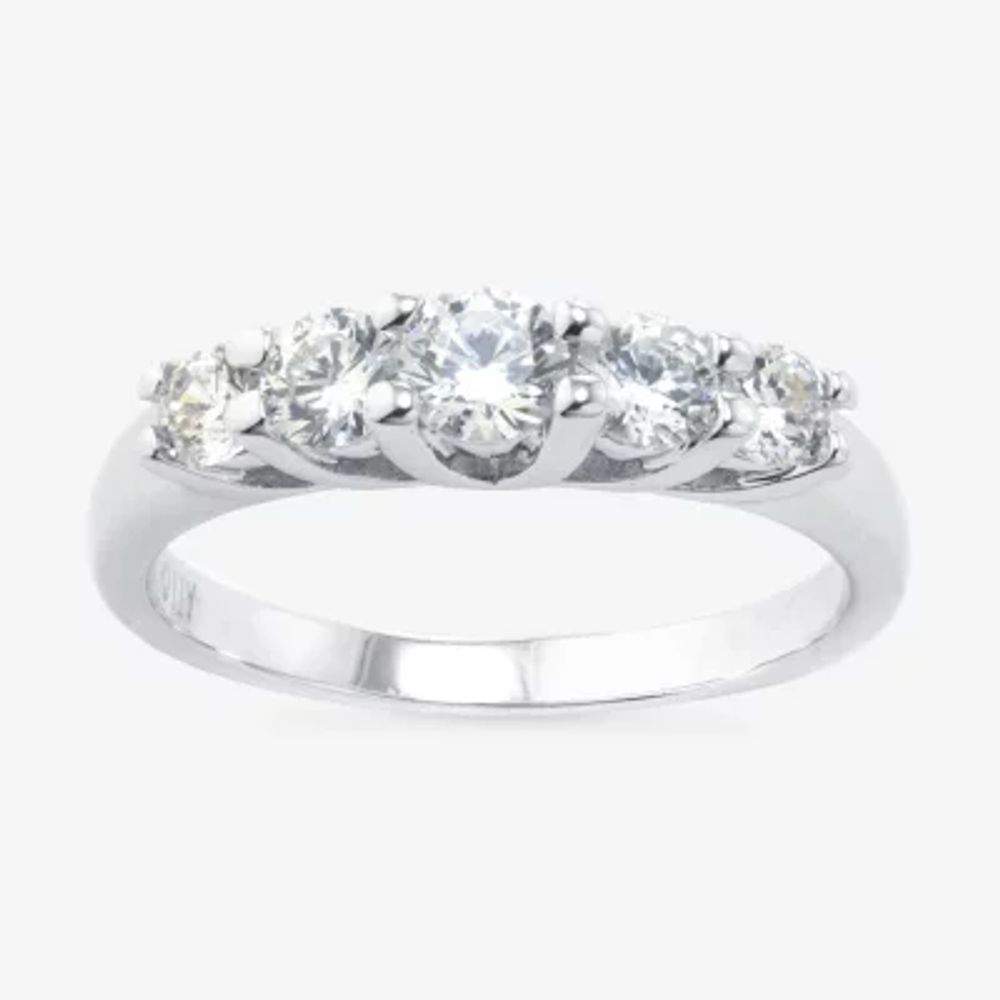 Sparkle Allure Womens 2MM Cubic Zirconia Pure Silver Over Brass Band