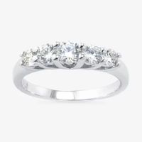 Sparkle Allure Womens 2MM Cubic Zirconia Pure Silver Over Brass Band