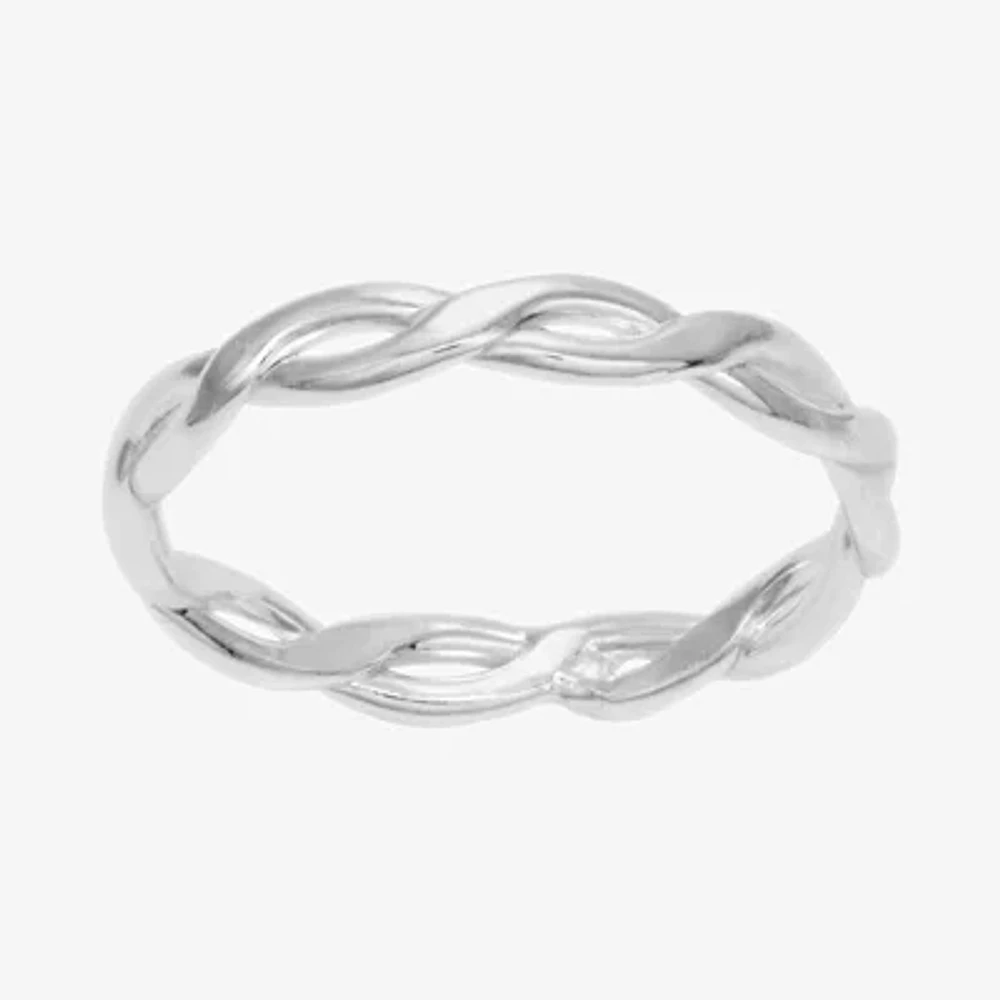 Itsy Bitsy Womens Sterling Silver Delicate Band