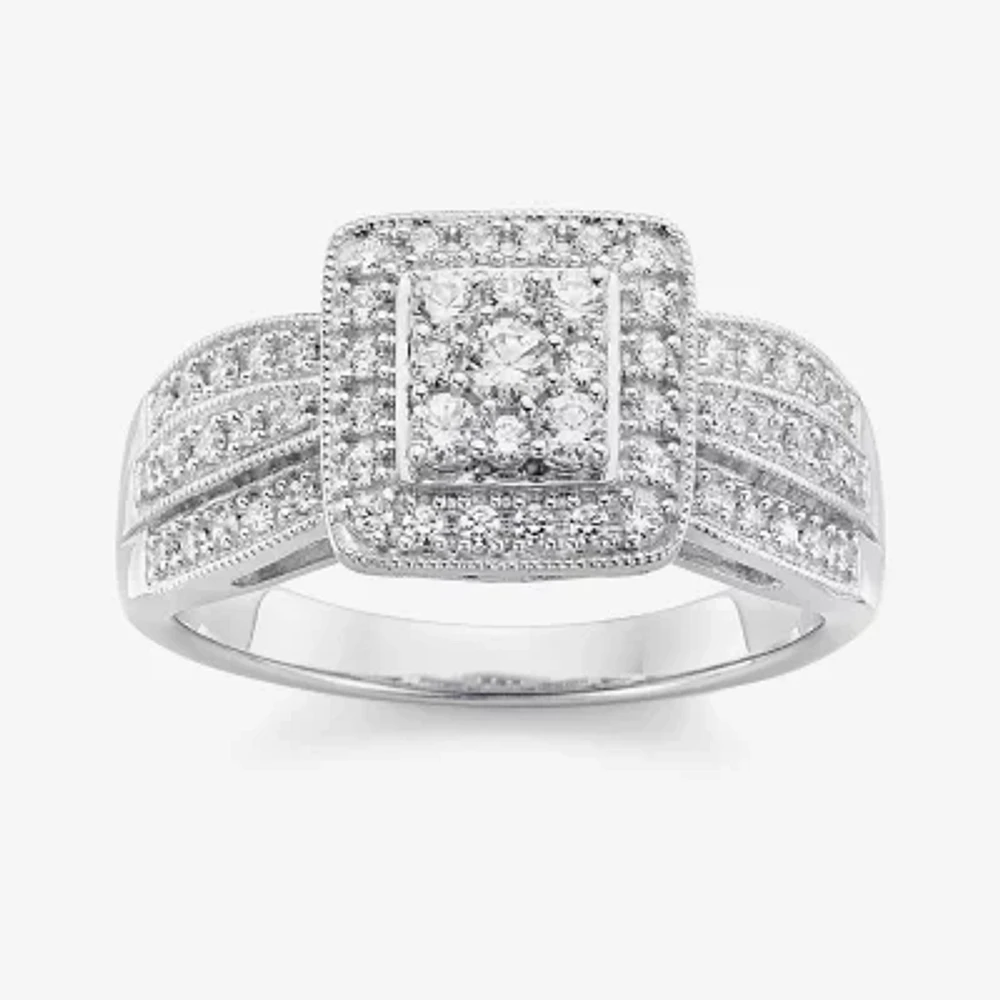 Diamond Blossom 1/2 CT.T.W. Natural 10K White Gold Ring