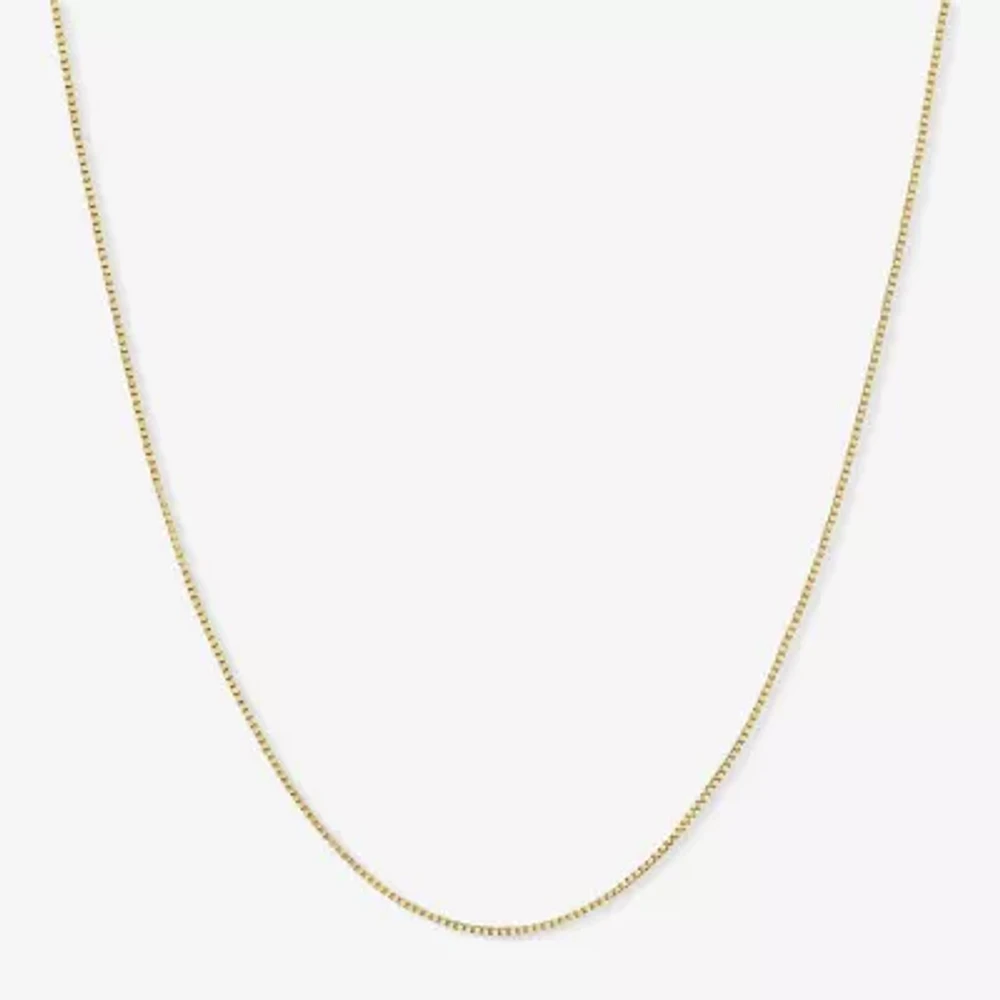 Womens 14K Gold 16 Inch Box Chain Necklace