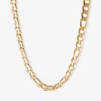 Mens Stainless Steel & Gold-Tone IP 22" 11mm Figaro Chain