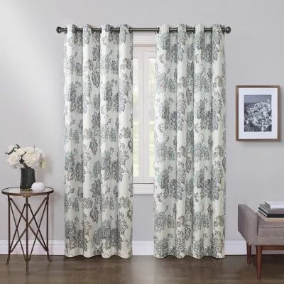 Max Blackout Prescott Print Grommet Top 100% Single Curtain Panel
