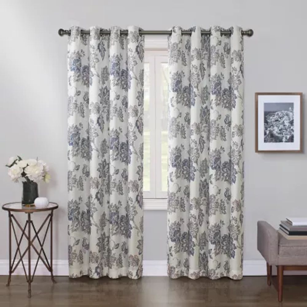 Max Blackout Prescott Print Grommet Top 100% Single Curtain Panel