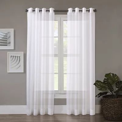 Regal Home Crushed Voile Solid Grommet Top Sheer Single Curtain Panel