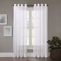 Regal Home Crushed Voile Solid Grommet Top Sheer Single Curtain Panel