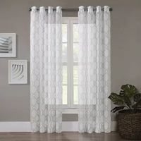 Regal Home Crushed Voile Geo Print Grommet Top Sheer Single Curtain Panel