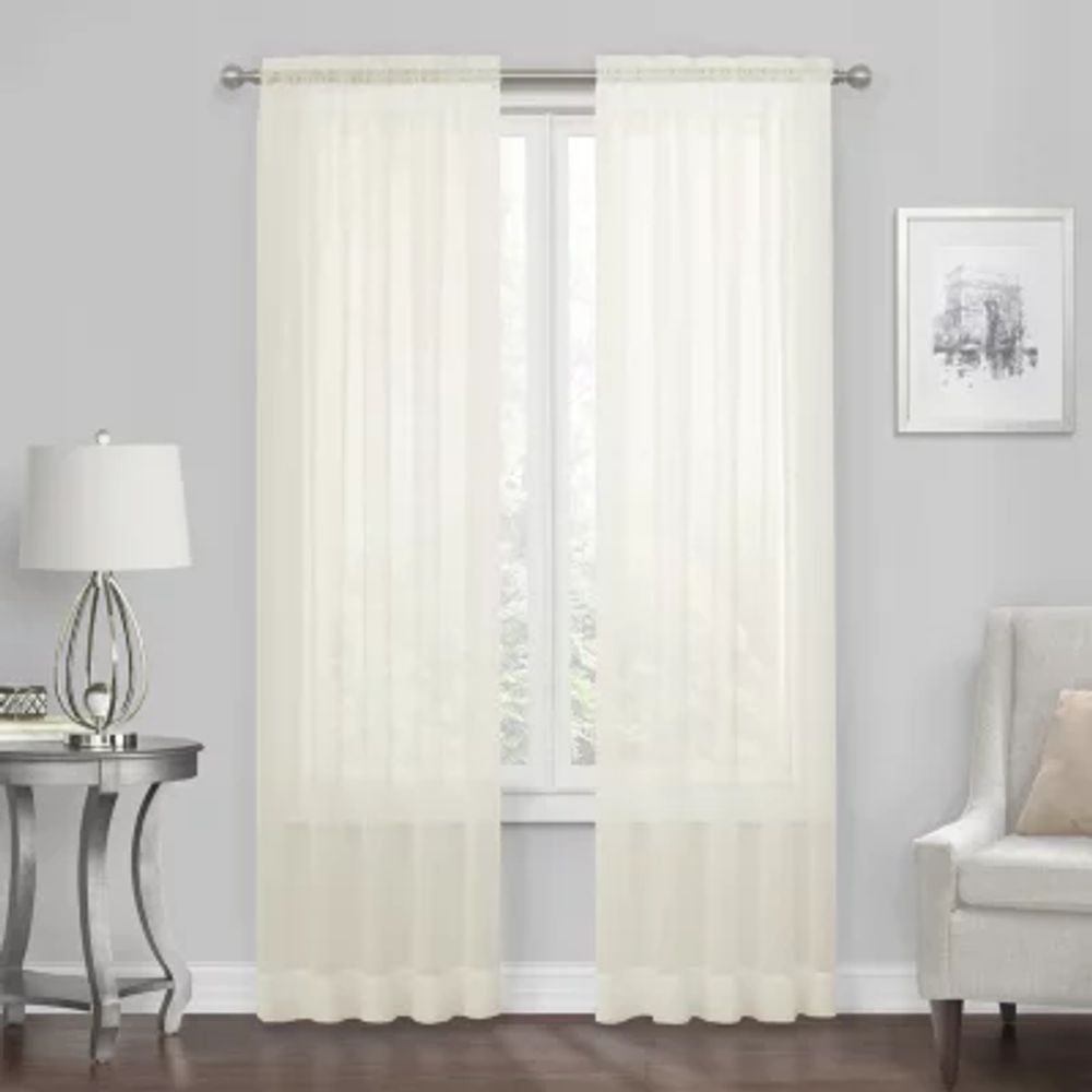 Regal Home Solid Voile Rod Pocket Sheer Single Curtain Panel
