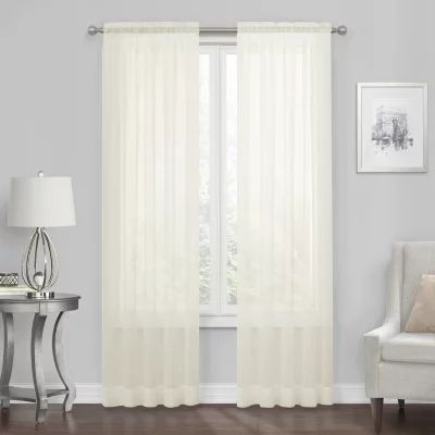 Regal Home Solid Voile Rod Pocket Sheer Single Curtain Panel