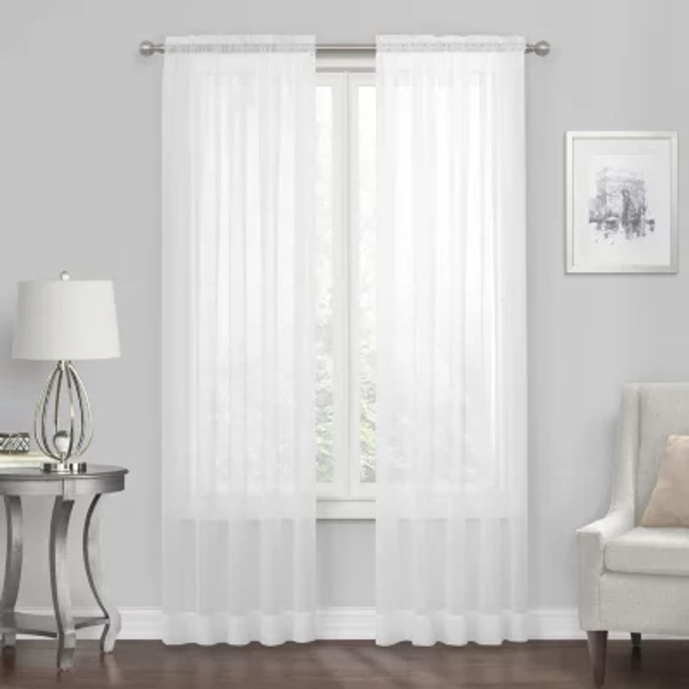 Regal Home Solid Voile Rod Pocket Sheer Single Curtain Panel
