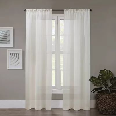 Regal Home Meadow Solid Rod Pocket Sheer Single Curtain Panel
