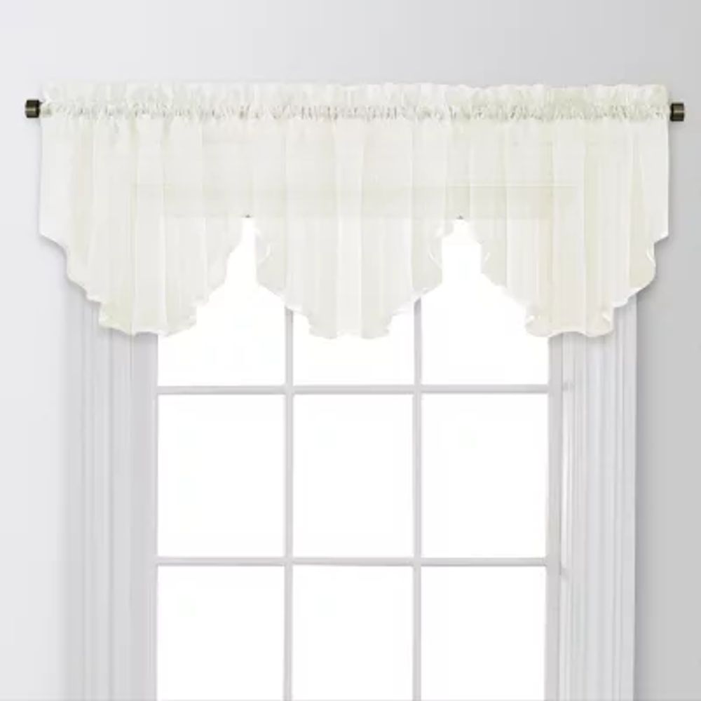 Regal Home Voile Solid Rod Pocket Ascot Valance