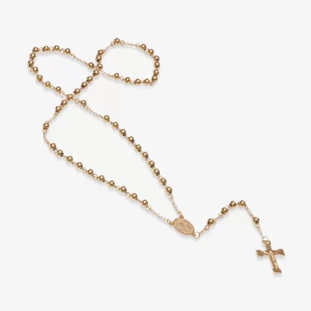 Saint Benedict Medal Mens 26 Inch Rosary Necklace