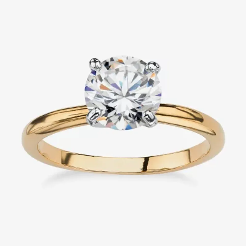 Womens 1 7/8 CT. Cubic Zirconia 18K Gold Over Brass Engagement Ring