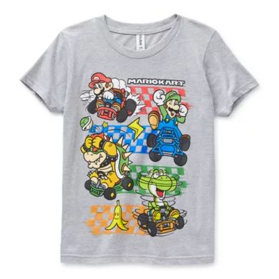 Mario Kart Little & Big Boys Crew Neck Super Mario Short Sleeve Graphic T-Shirt