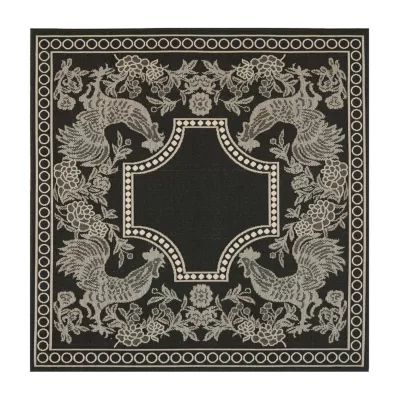 Safavieh Courtyard Collection Kestrel Oriental Indoor/Outdoor Square Area Rug