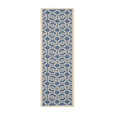 Safavieh Courtyard Collection Eddie Geometric Indoor/Outdoor Runner Rug