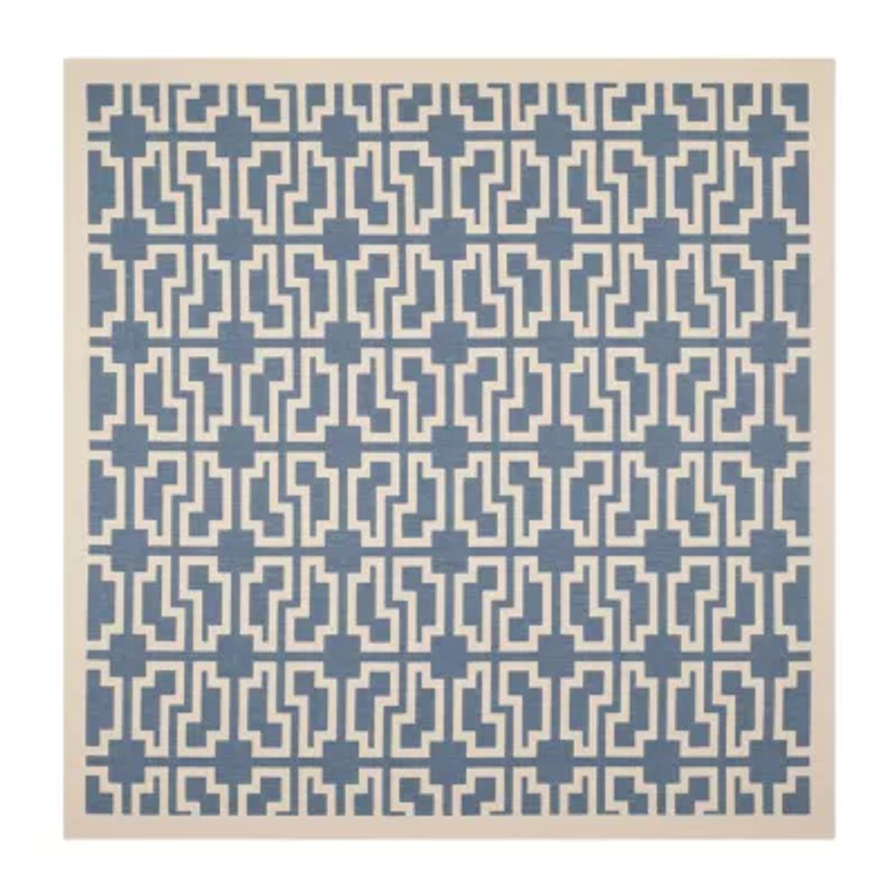 Safavieh Courtyard Collection Eddie Geometric Indoor/Outdoor Square Area Rug