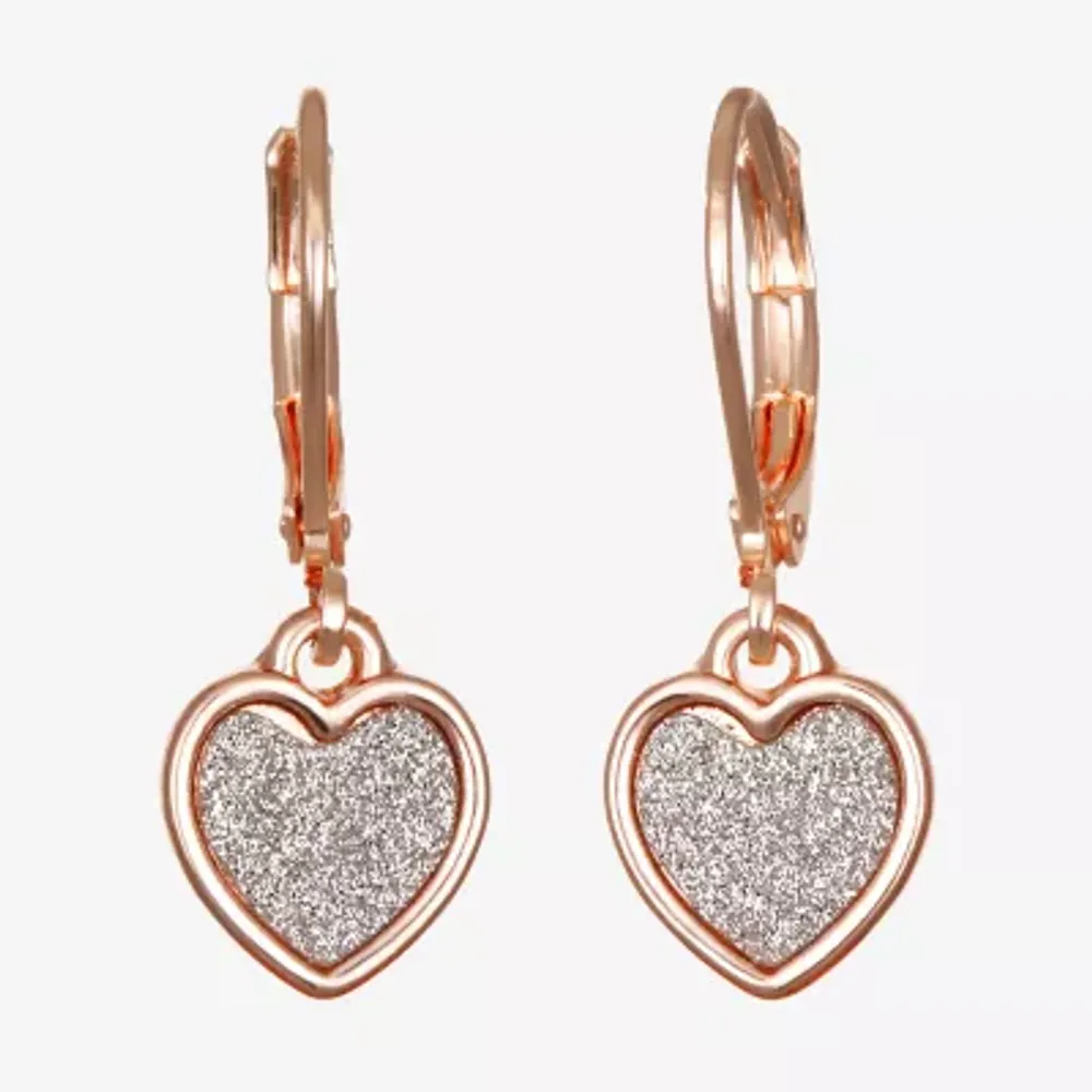 Bijoux Bar Delicates Womens Heart Drop Earrings