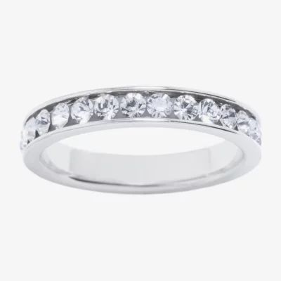 Sparkle Allure Womens Crystal Pure Silver Over Brass Band
