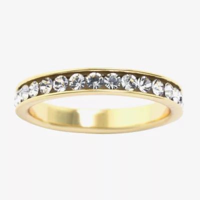 Sparkle Allure Womens Crystal 14K Gold Over Brass Band