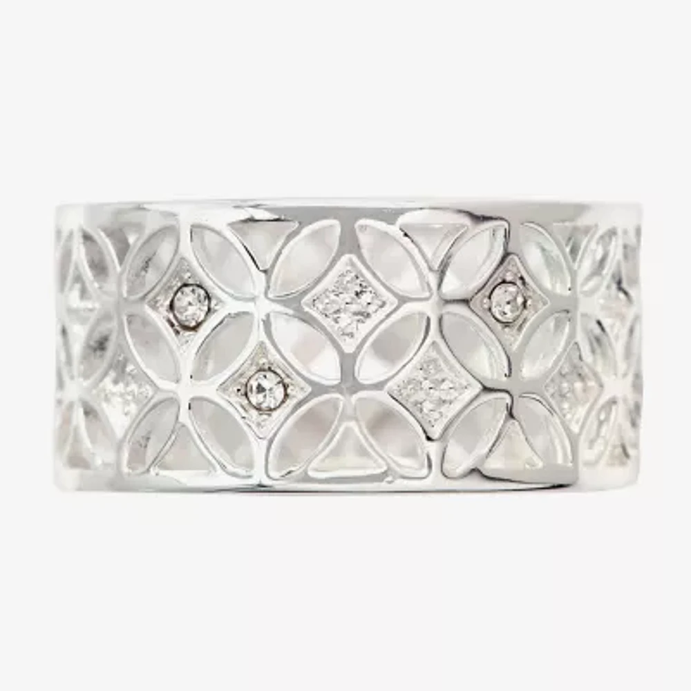 Sparkle Allure Womens 11M Crystal Pure Silver Over Brass Hypoallergenic Band