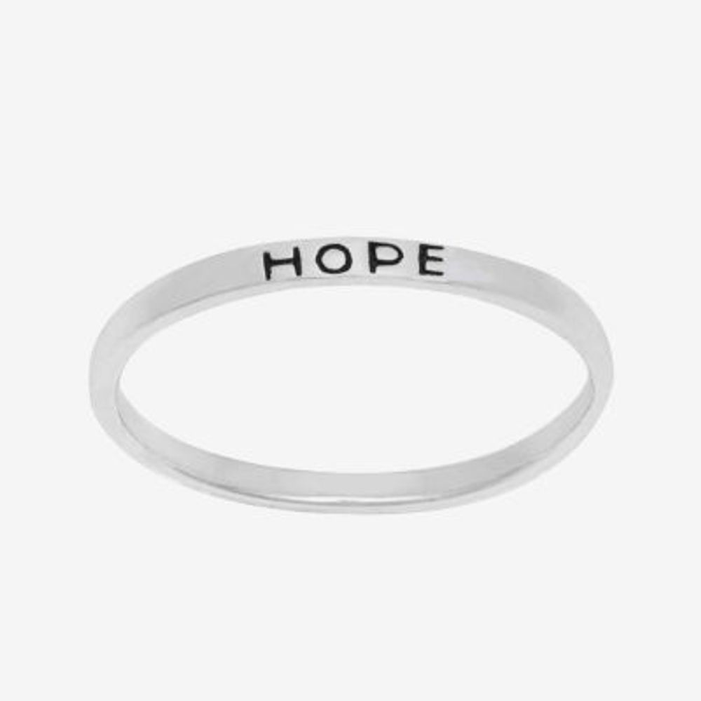 Itsy Bitsy Hope Womens Sterling Silver Delicate Band