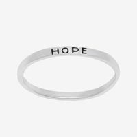 Itsy Bitsy Hope Womens Sterling Silver Delicate Band