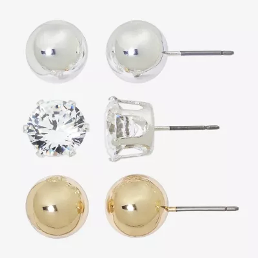 Mixit Womens Hypoallergenic 3 Pair Earring Set